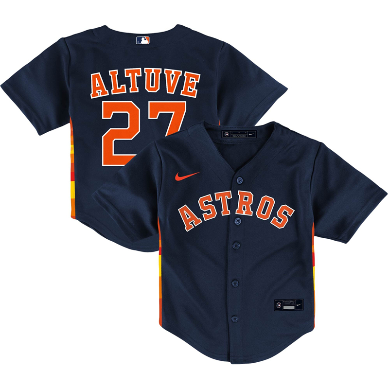 2020 MLB Toddler Houston Astros #27 Jose Altuve Nike Navy Alternate 2020 Replica Player Jersey 1->houston astros->MLB Jersey
